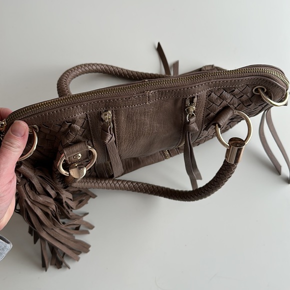 Urban Expressions 15X10 large brown braided tassel purse nwot - Picture 7 of 11
